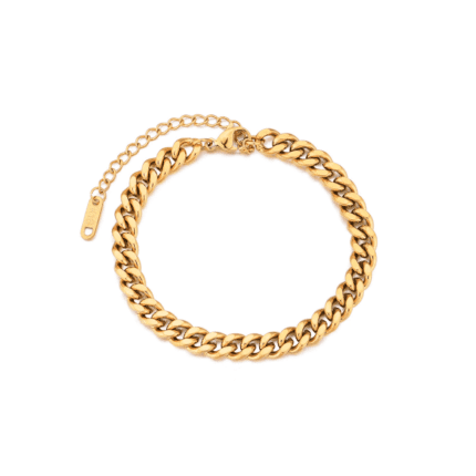 Gilded Chain Bracelet Titanium 316L Stainless Steel Plated with 18K Gold