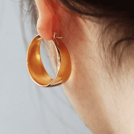 Circle Earrings, made from Titanium 316L stainless steel and plated with 18K Gold.